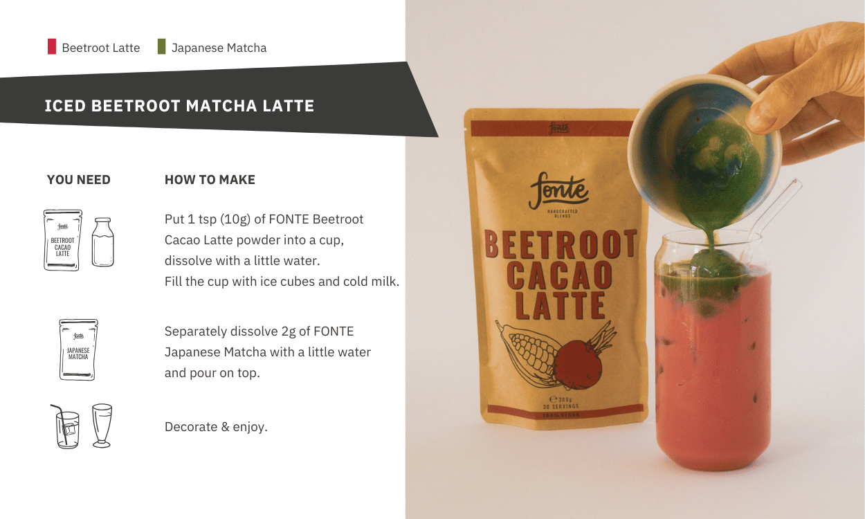 beetroot_latte+japanese_matcha_powder